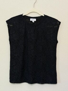 Evereve Black Lace Top - XS